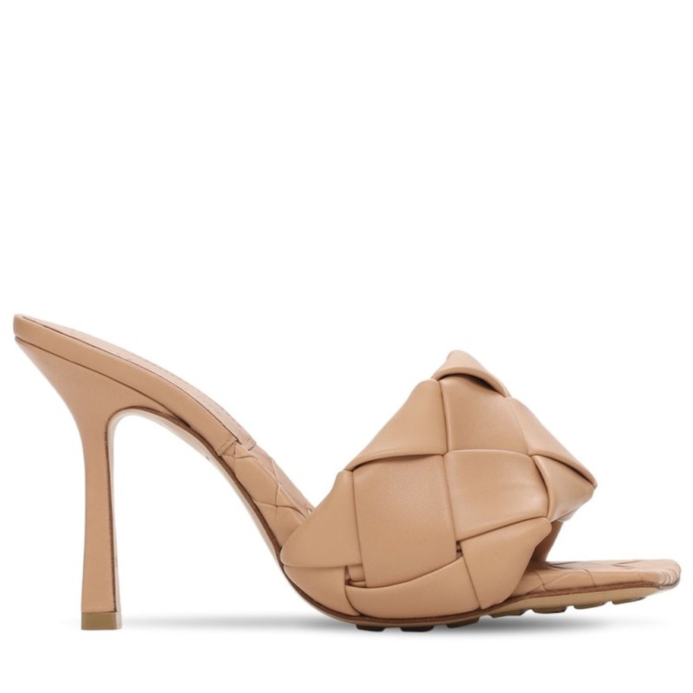 Bottega Veneta 90mm Lido woven leather slide sandals size 39.5